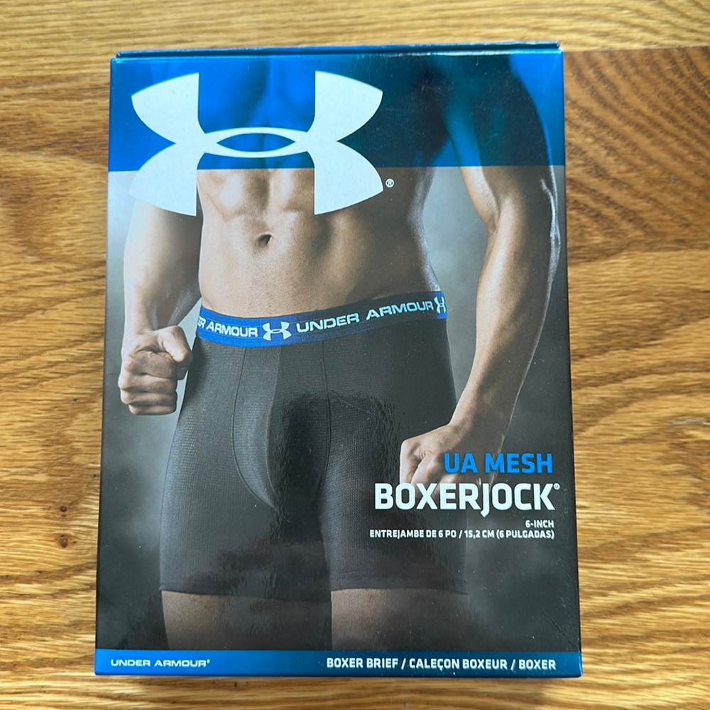 Brand New Men’s Under Armour Black boxer-jock boxer brief underwear Size Small